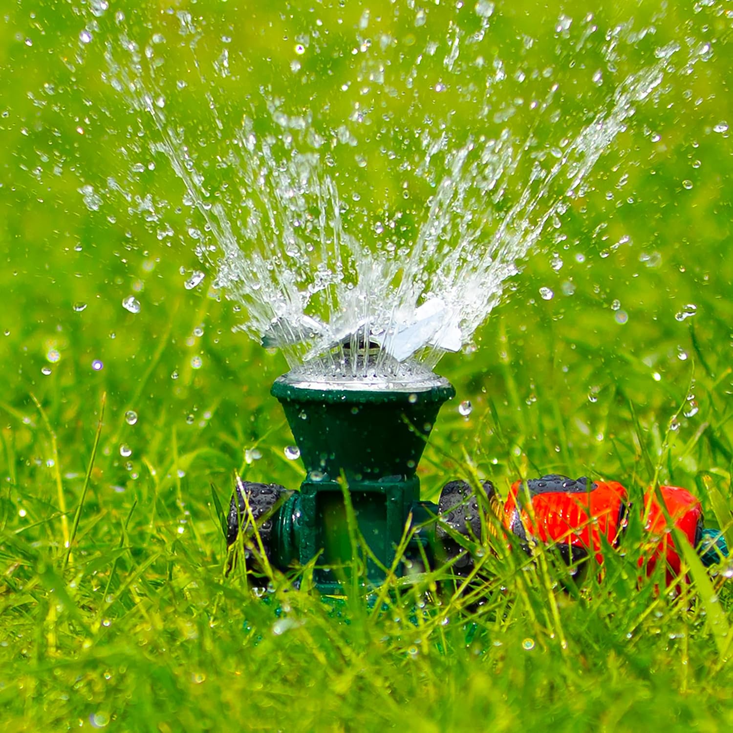 Effektiv 360-Graders Roterende Metalplæne Sprinkler til Havevanding-2