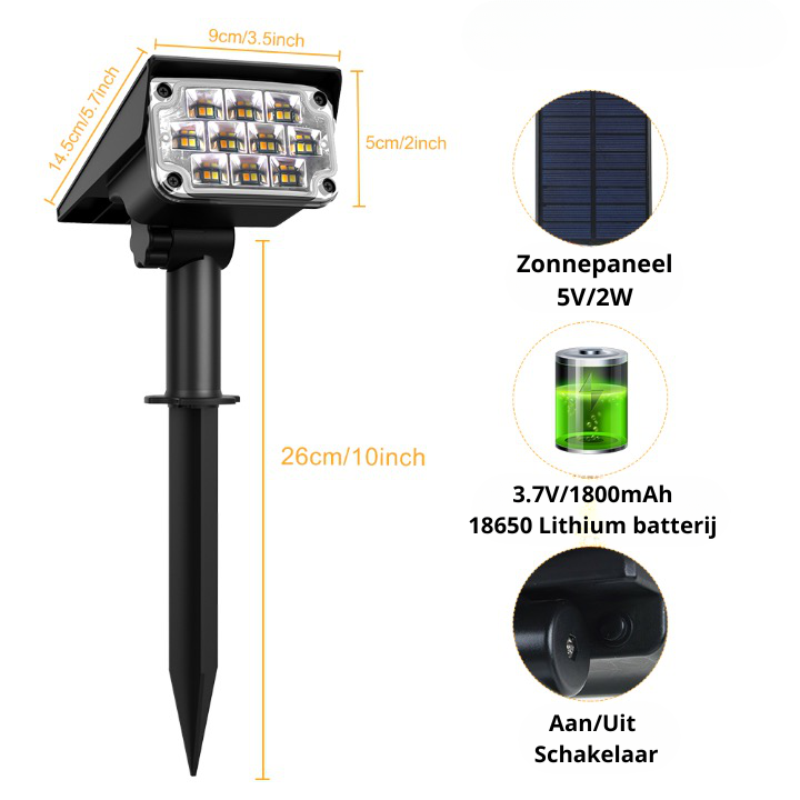 Trådløse LED Solhave Spots til Udendørs Belysning med Solenergi-4