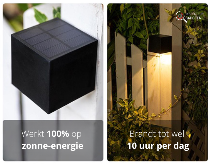 Trådløs LED Solenergi Kubus Væglampe til Havebelysning-1