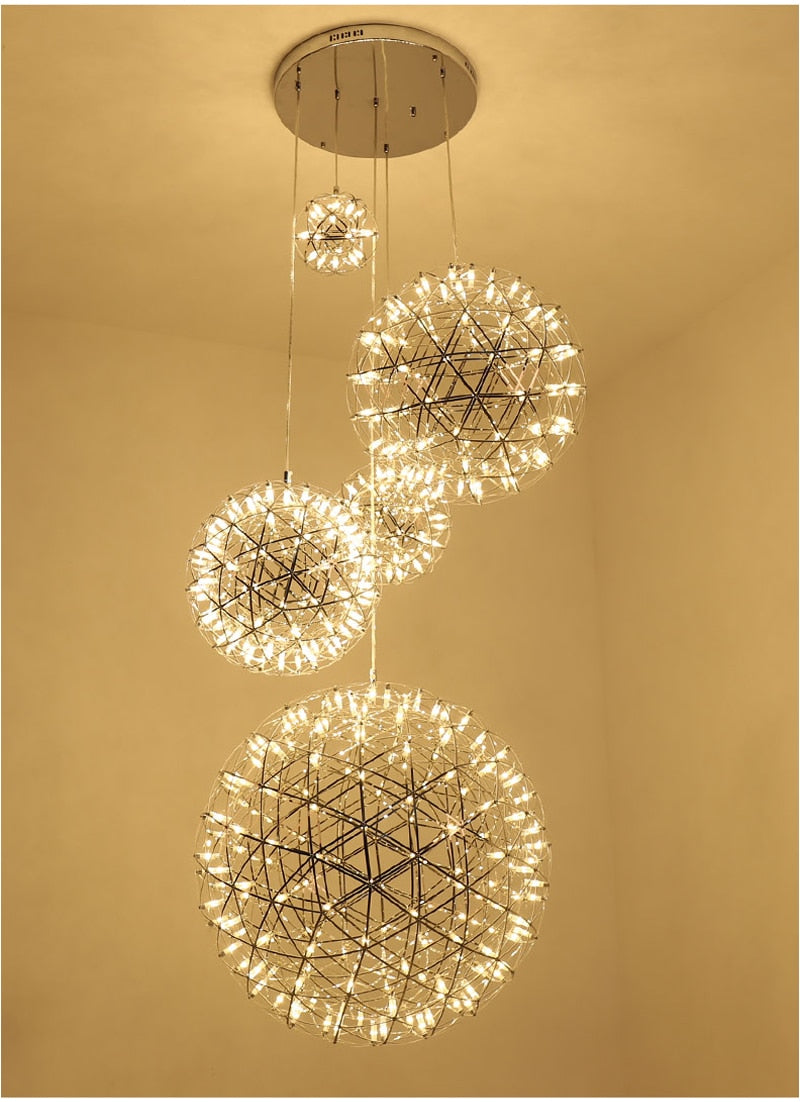 Orbital LED Pendellampe – Moderne Rustfrit Stål Design med LED-pærer