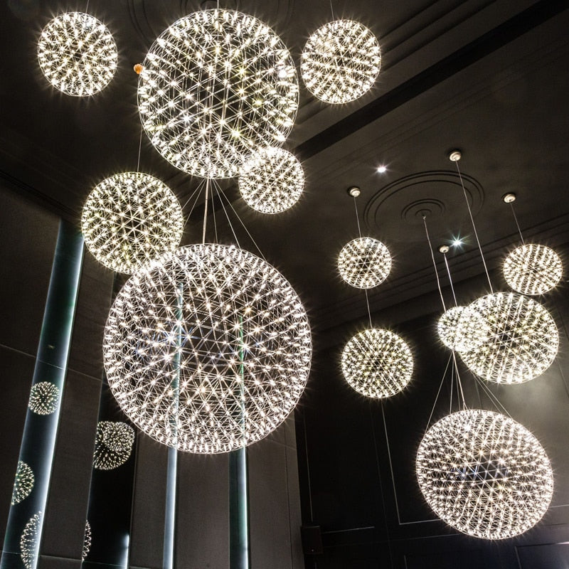 Orbital LED Pendellampe – Moderne Rustfrit Stål Design med LED-pærer