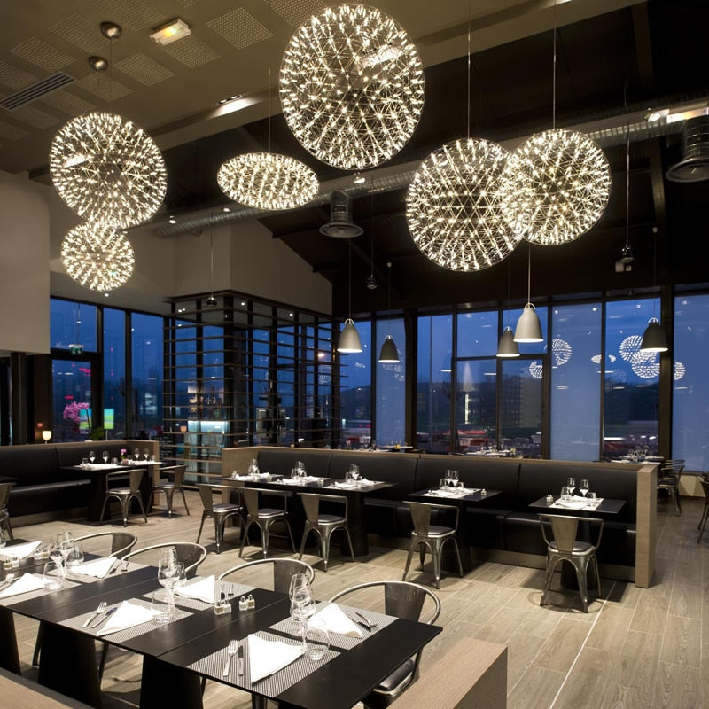 Orbital LED Pendellampe – Moderne Rustfrit Stål Design med LED-pærer