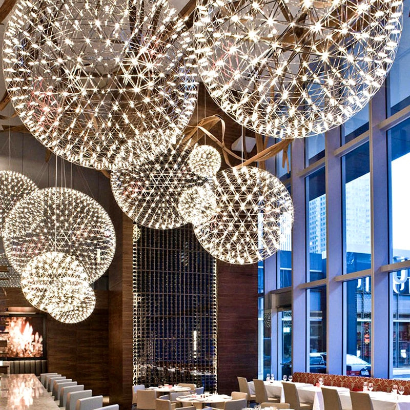 Orbital LED Pendellampe – Moderne Rustfrit Stål Design med LED-pærer