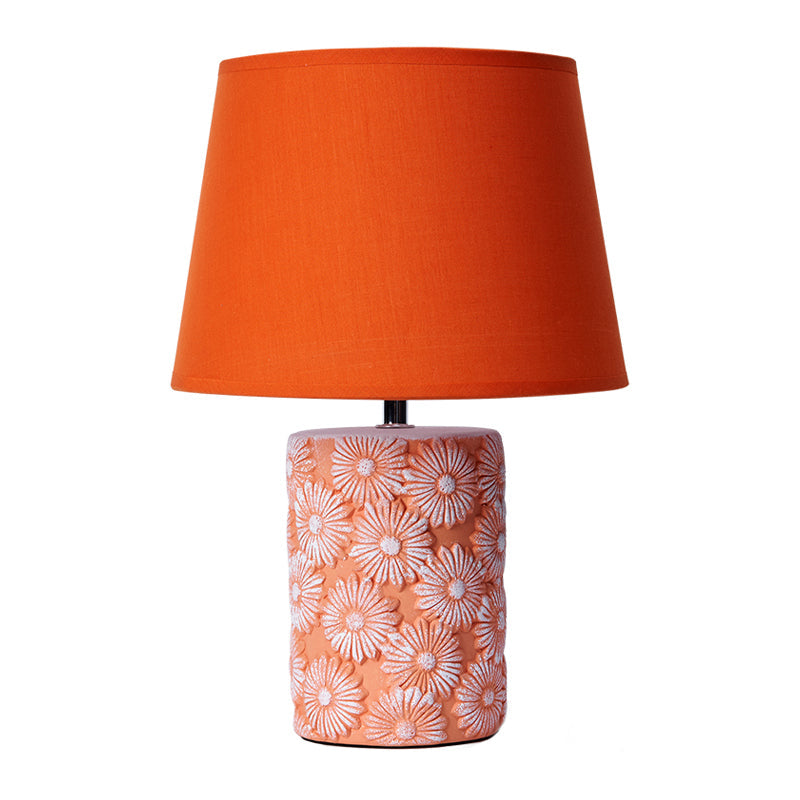 Orange Blomstret Bordlampe | BlossomGlow