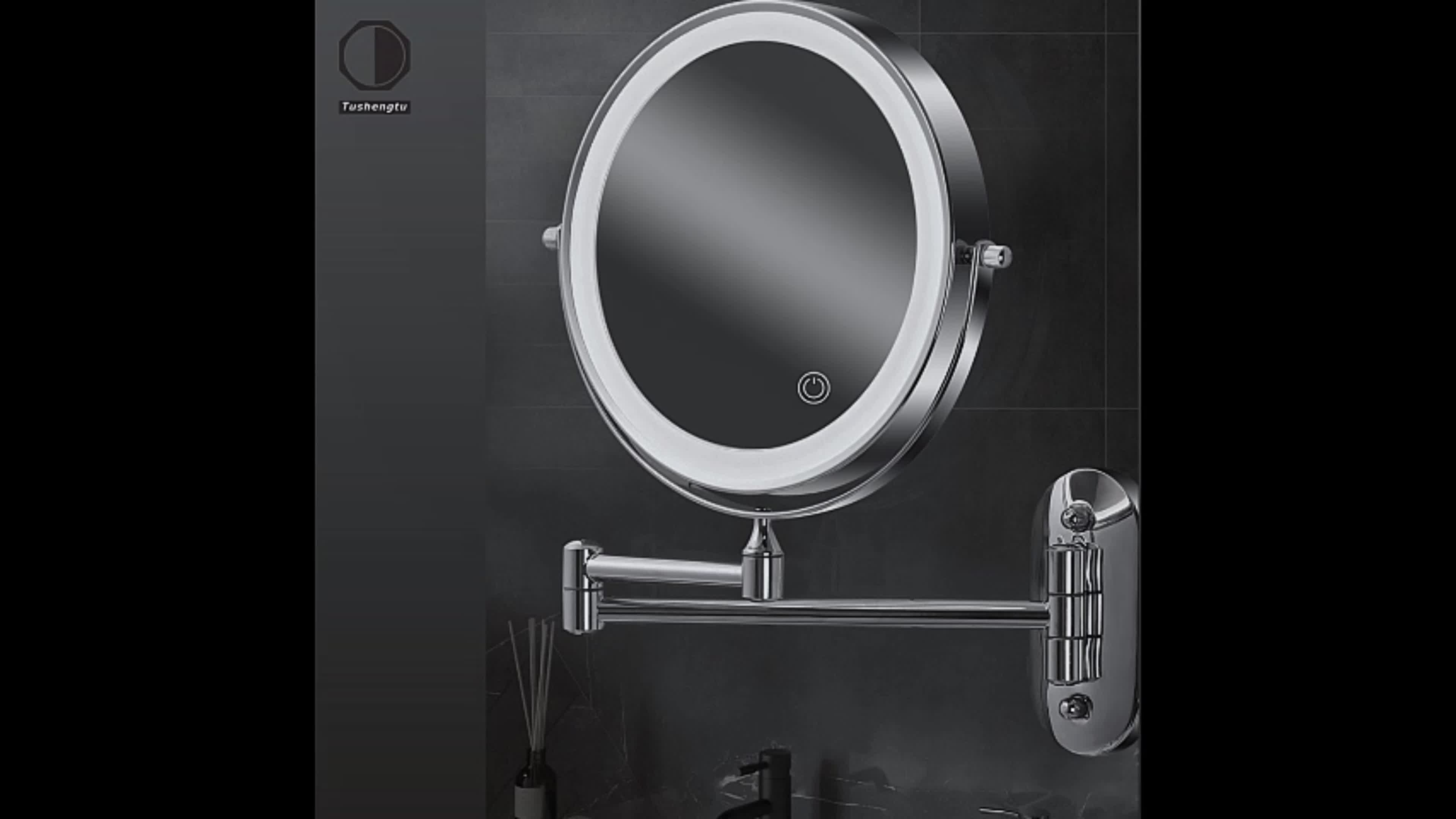 Double-sided Wall Mounted Make-up Mirror with LED Lighting | ReflectGlow