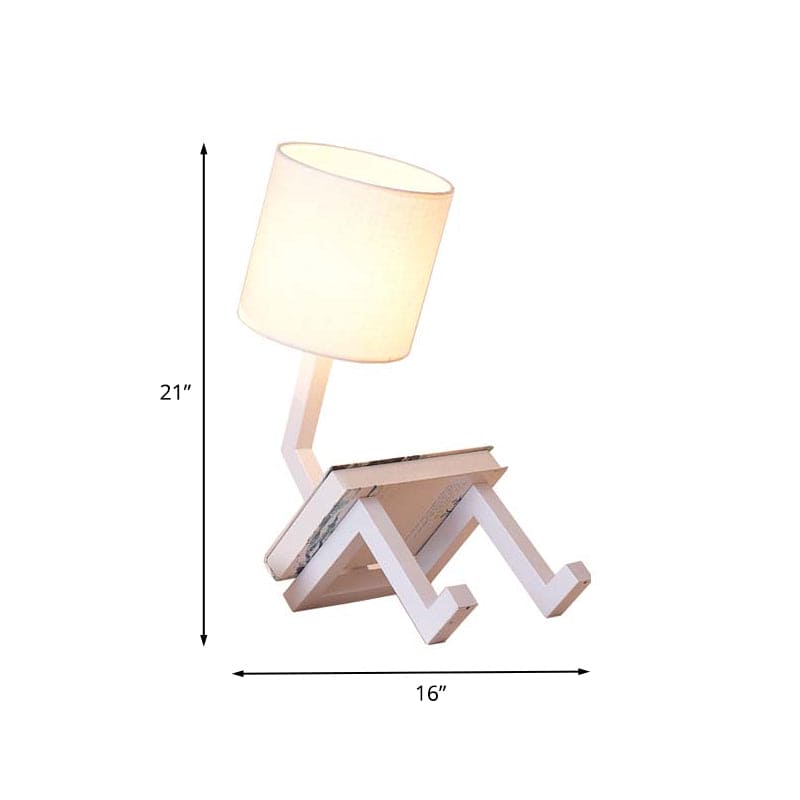 NordicLight - Skandinavisk Bordlampe med Integreret Boghylde