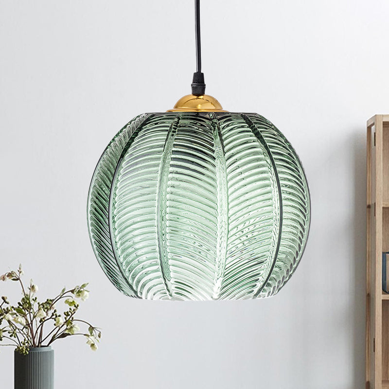 Retro Green Glass Hanging Lamp | EmeraldGlow