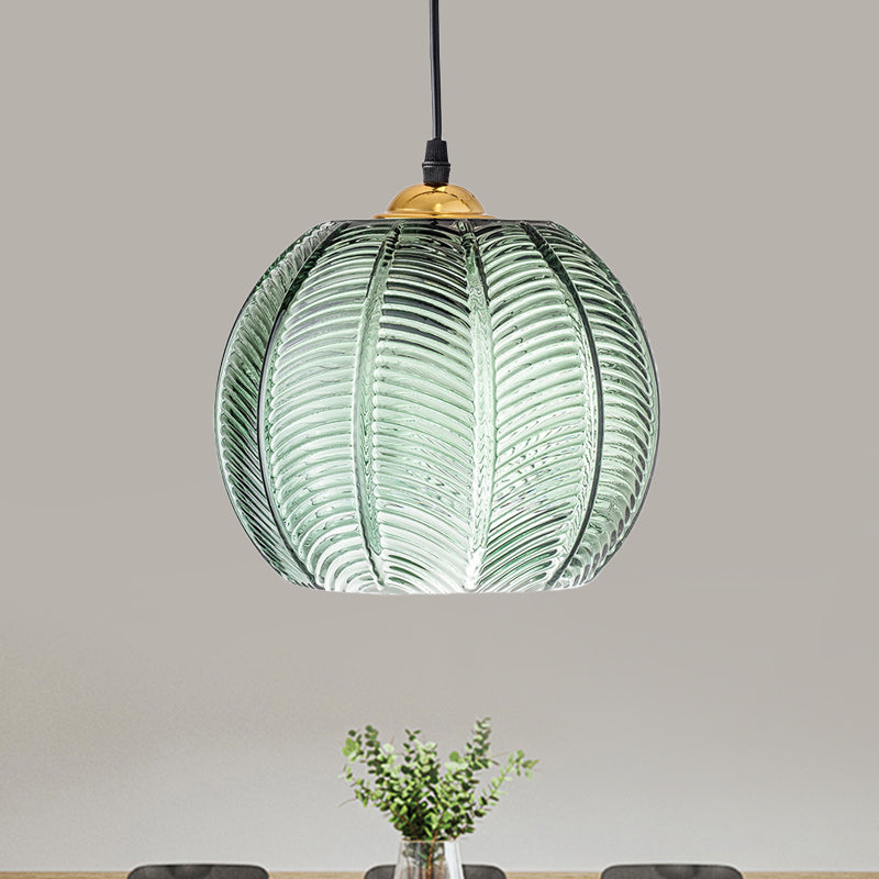 Retro Green Glass Hanging Lamp | EmeraldGlow