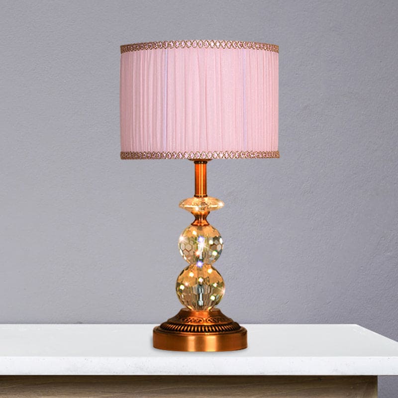 Table lamp with tapered shape and faceted crystal balls | CrystalGlow