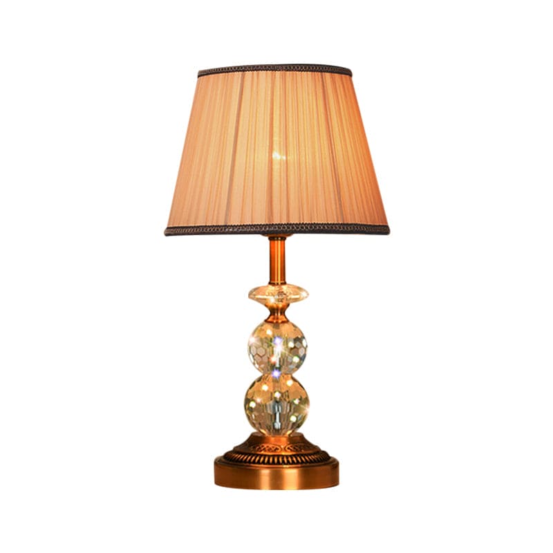 Table lamp with tapered shape and faceted crystal balls | CrystalGlow