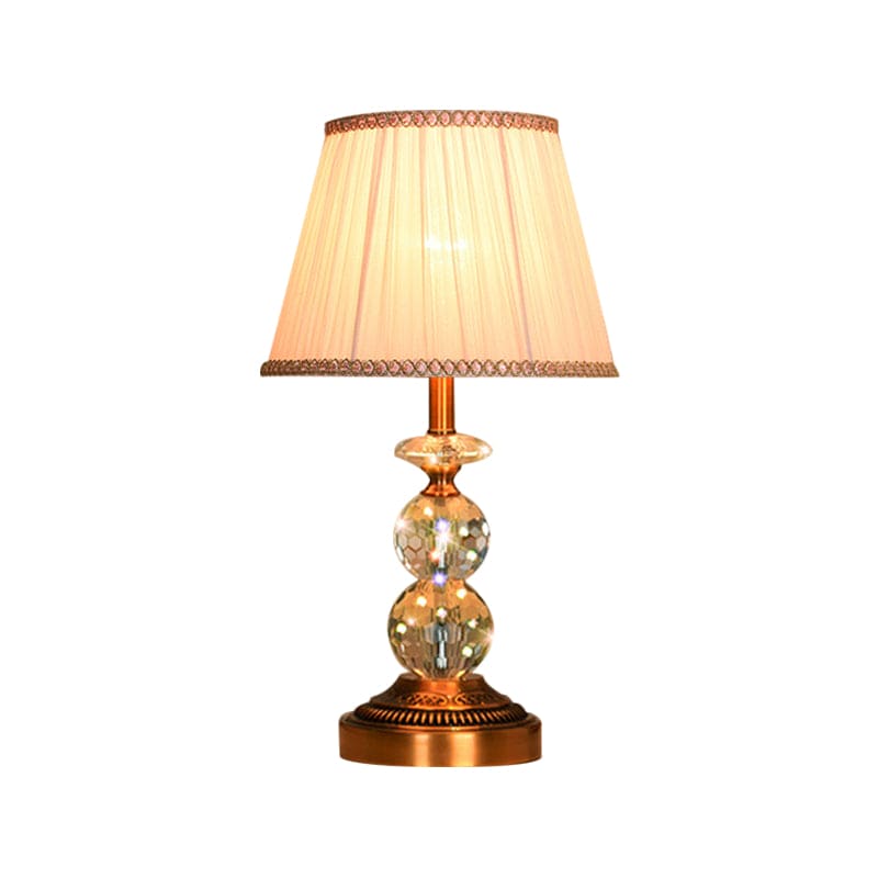 Table lamp with tapered shape and faceted crystal balls | CrystalGlow