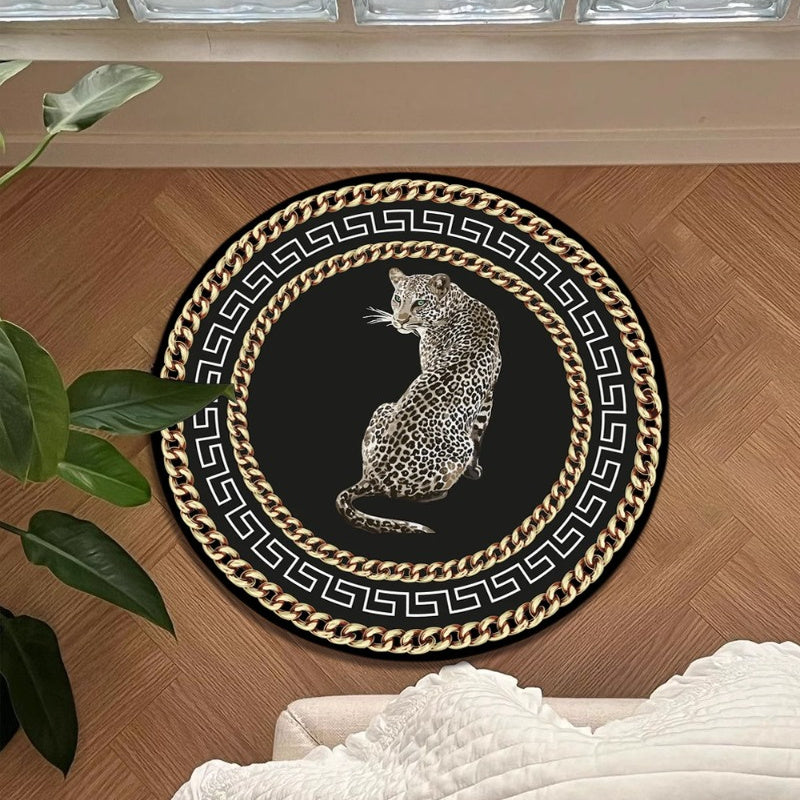 LeopardLuxe | Rundt stilfuldt leopardtæppe