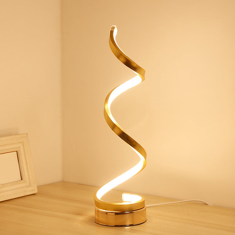 Spiralformet Metal Bordlampe – Moderne og Enkel | SpiralLight