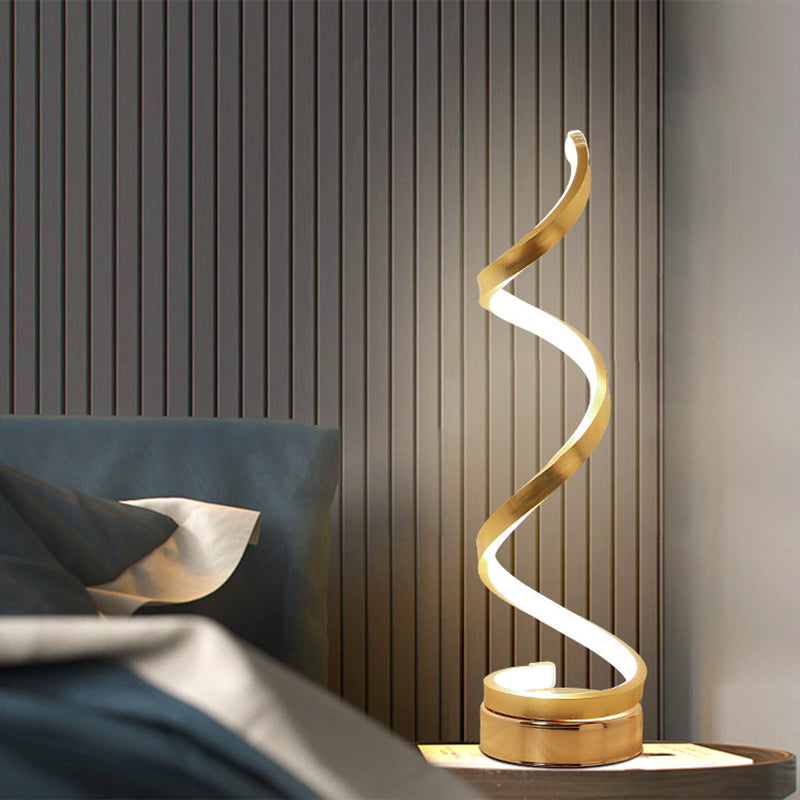 Spiralformet Metal Bordlampe – Moderne og Enkel | SpiralLight