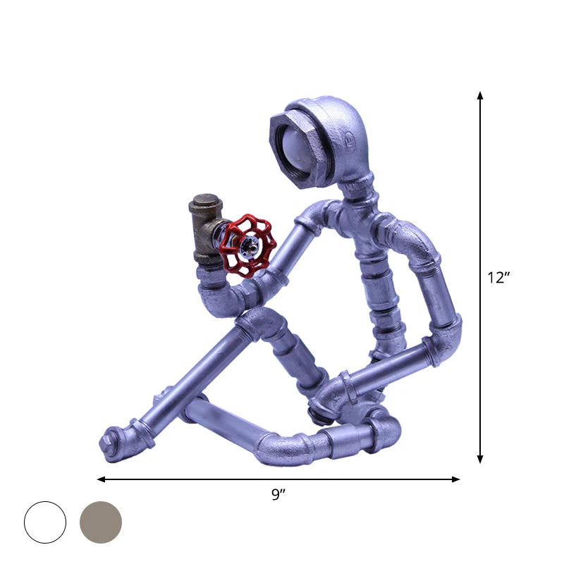 Industriel Jernrørs Mand Natbordslampe | PipeMan