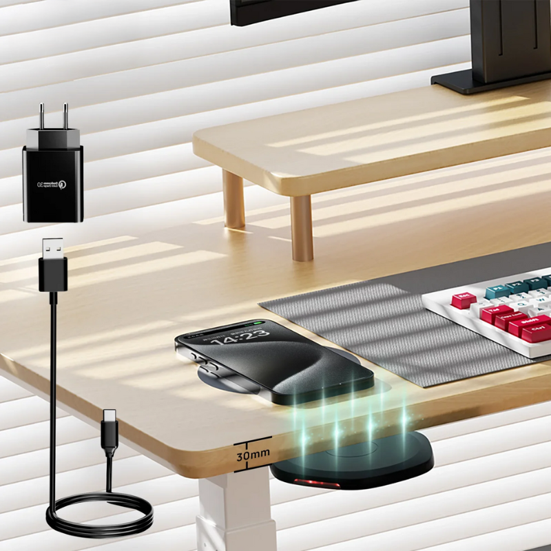 StealthCharge - Under-Table Wireless Charger 30mm for iPhone 14/13/12