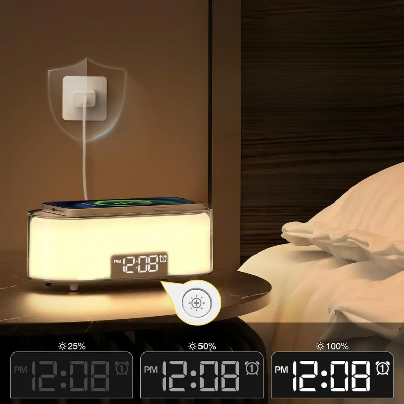 Éveil - Wireless 15W Charging Stand with LED Alarm Clock