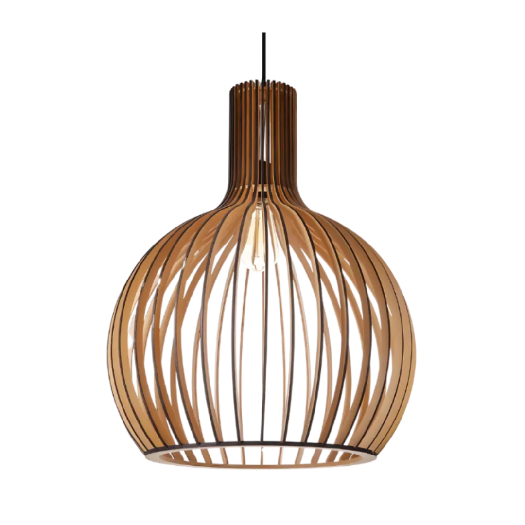 Luminara Wooden Pendant Lamp | LuxeGlow