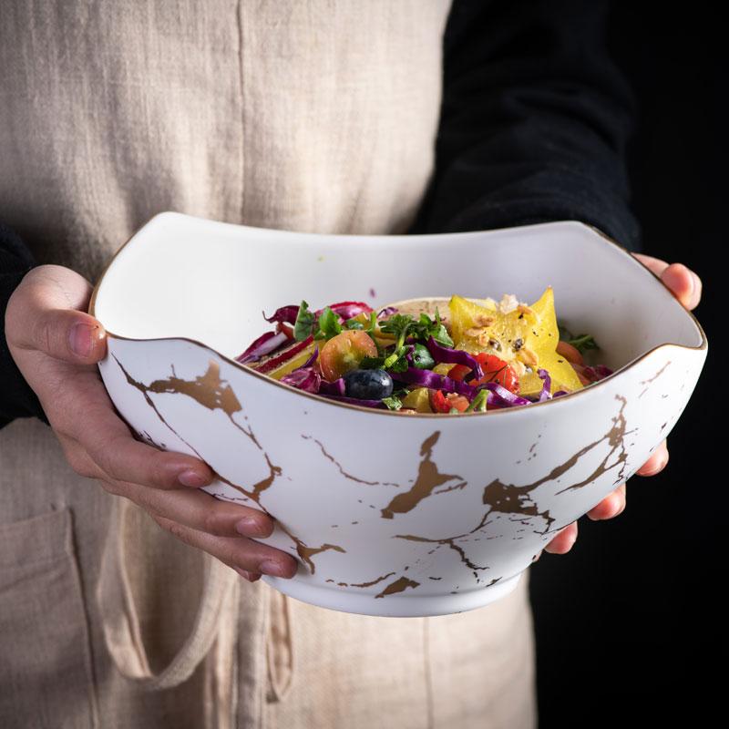 European Salad Bowl with Wooden Base | NordicBowl