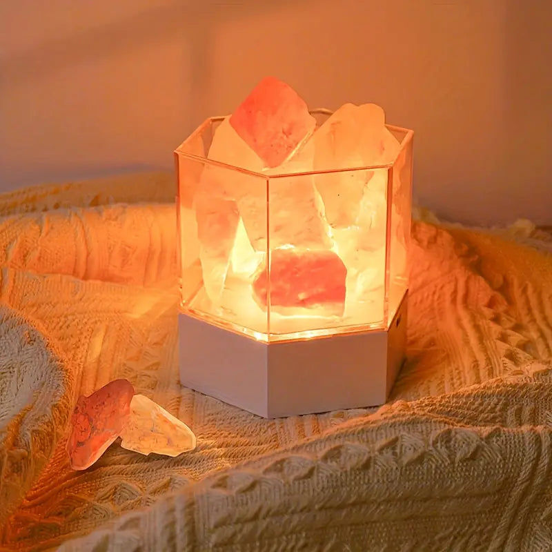 Radiant & Luxurious Saltstone Lamp | CrystalGlow