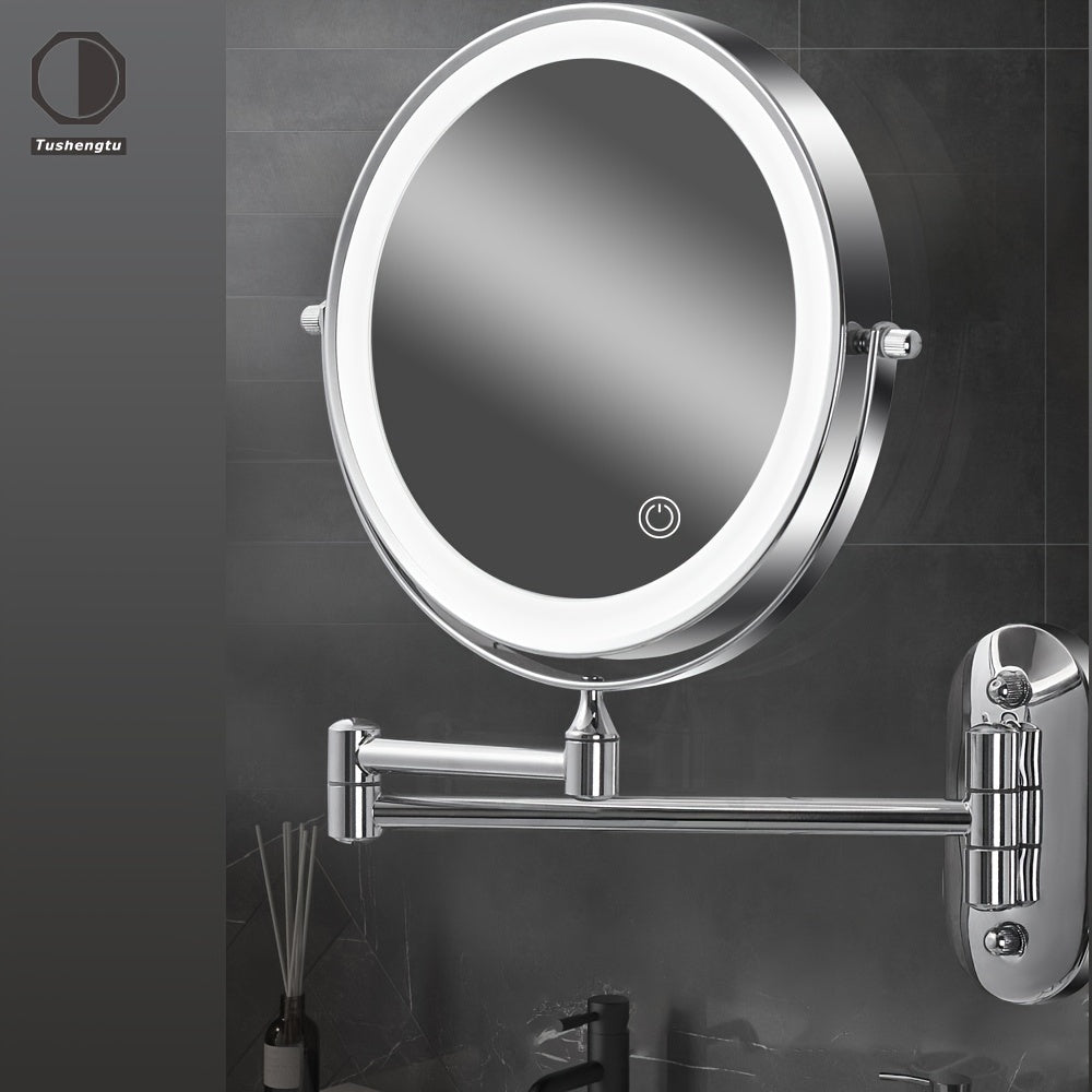 Double-sided Wall Mounted Make-up Mirror with LED Lighting | ReflectGlow