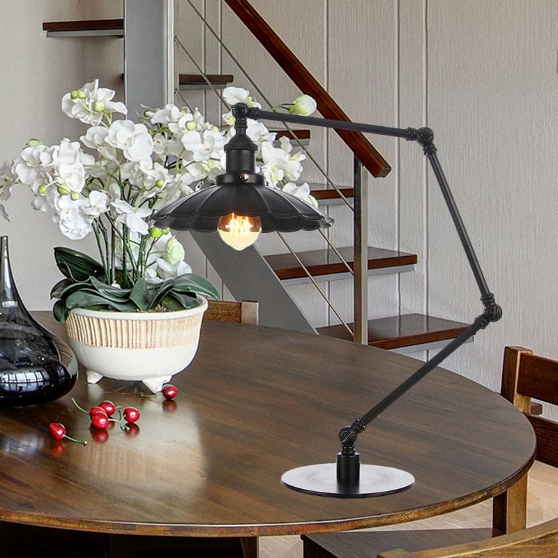 Adjustable Vintage Lamp with Sculpted Metal Dome | SculptedVintage