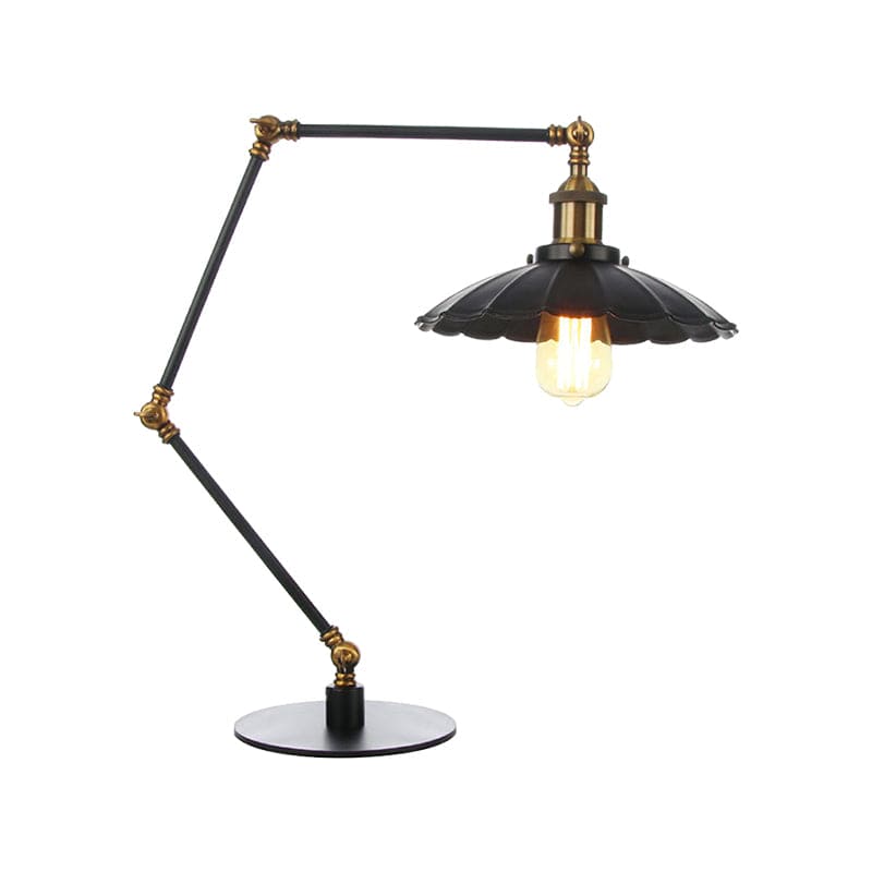 Adjustable Vintage Lamp with Sculpted Metal Dome | SculptedVintage