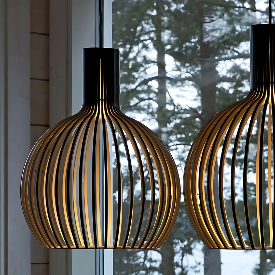 Luminara Wooden Pendant Lamp | LuxeGlow