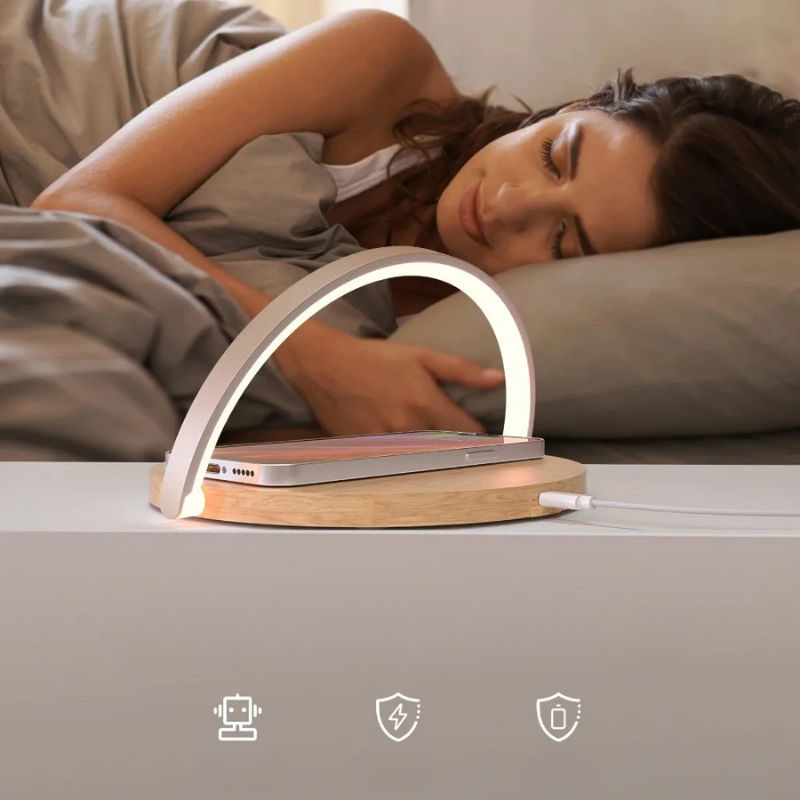 Pratique - Trådløs 15W Oplader med Justerbar Touch Lampe