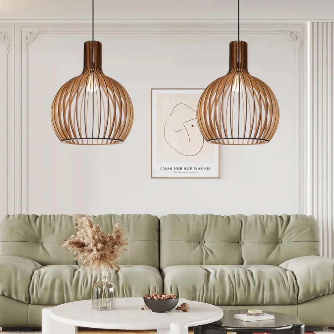 Luminara Wooden Pendant Lamp | LuxeGlow