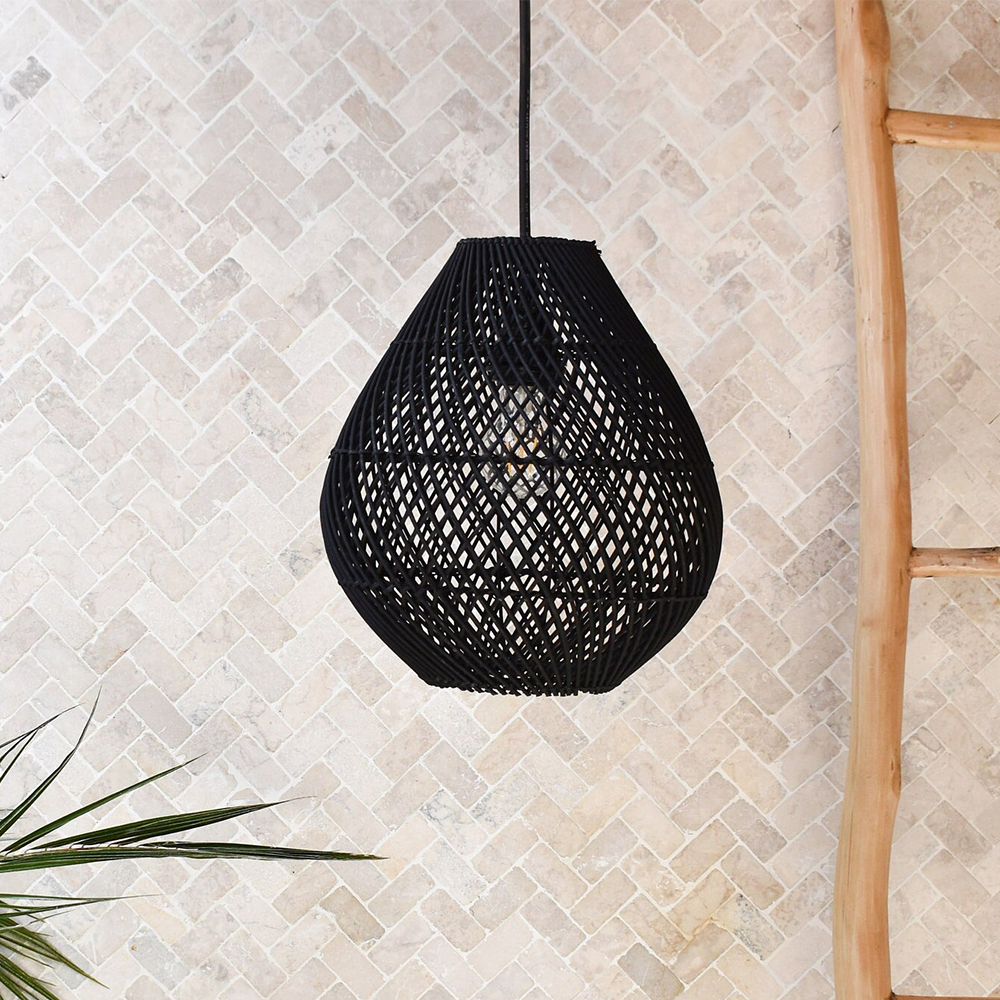 Håndlavet Boheme Rattan Loftlampe | RattanLuxe