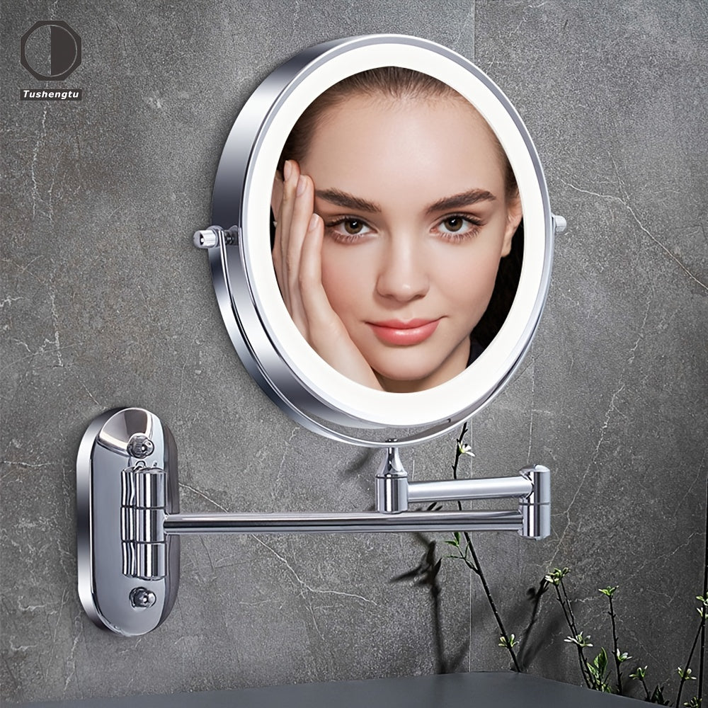 Double-sided Wall Mounted Make-up Mirror with LED Lighting | ReflectGlow