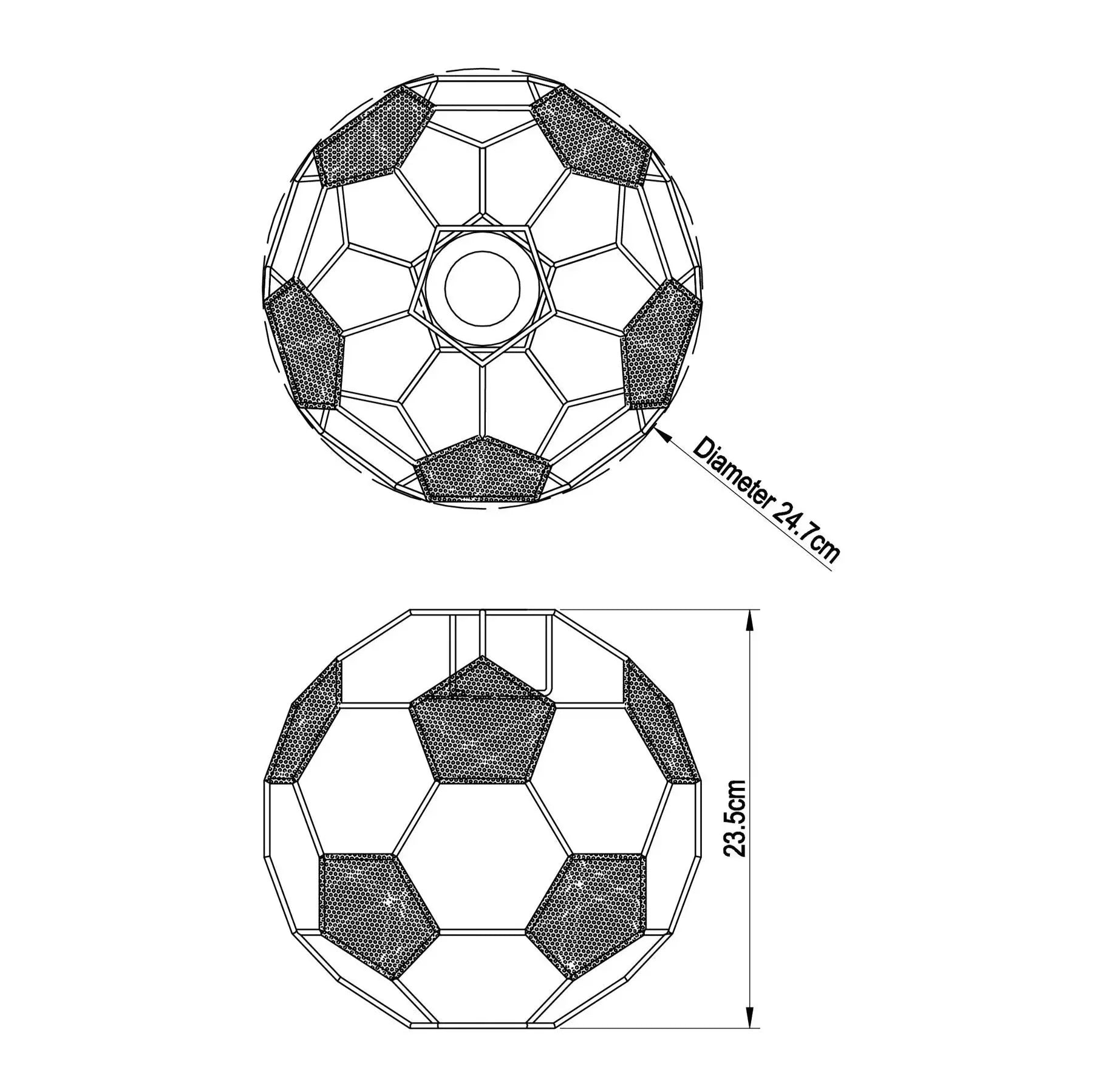 LumièreBalle - Loftlampe i Fodboldform