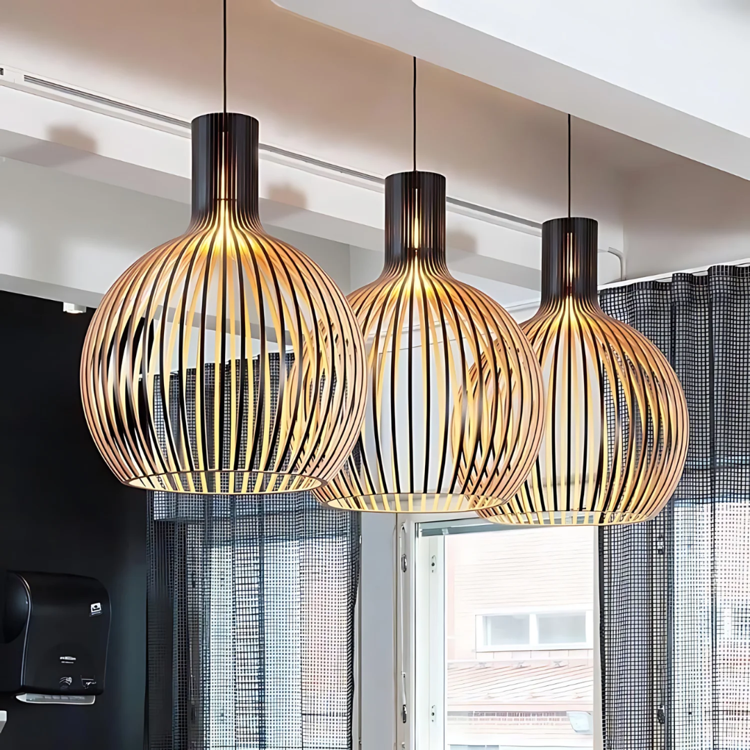 Luminara Wooden Pendant Lamp | LuxeGlow