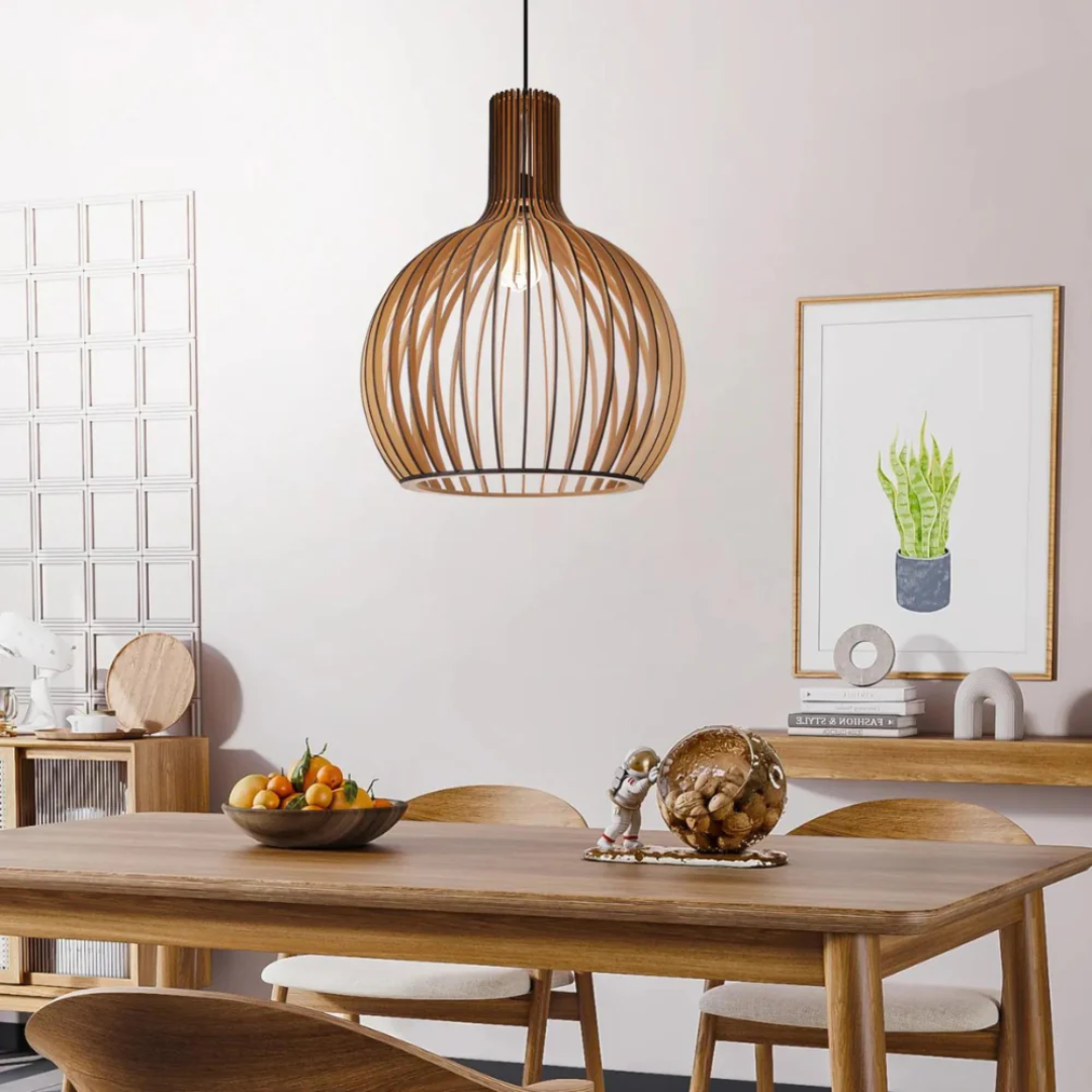 Luminara Wooden Pendant Lamp | LuxeGlow