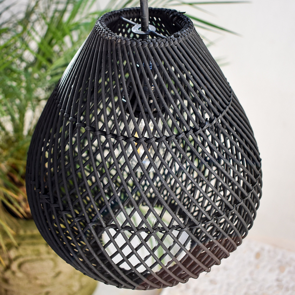 Handgefertigte Boheme Rattan Deckenlampe | RattanLuxe