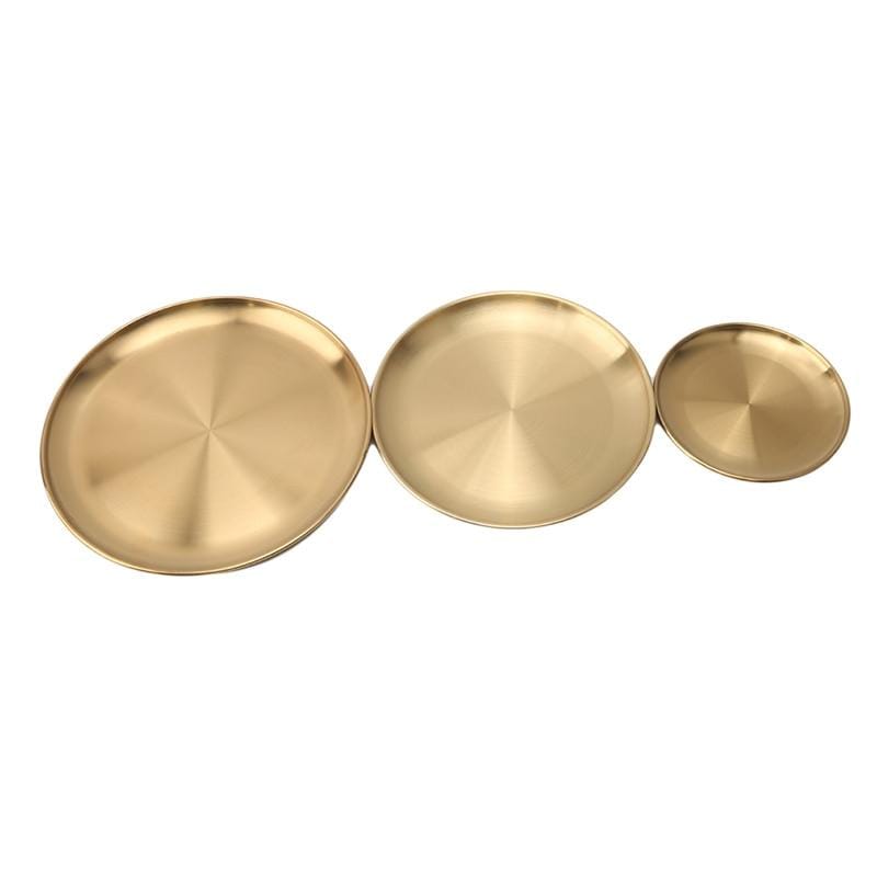 Golden Element Plate Collection - Elegant 3-piece Set | GoldEdge