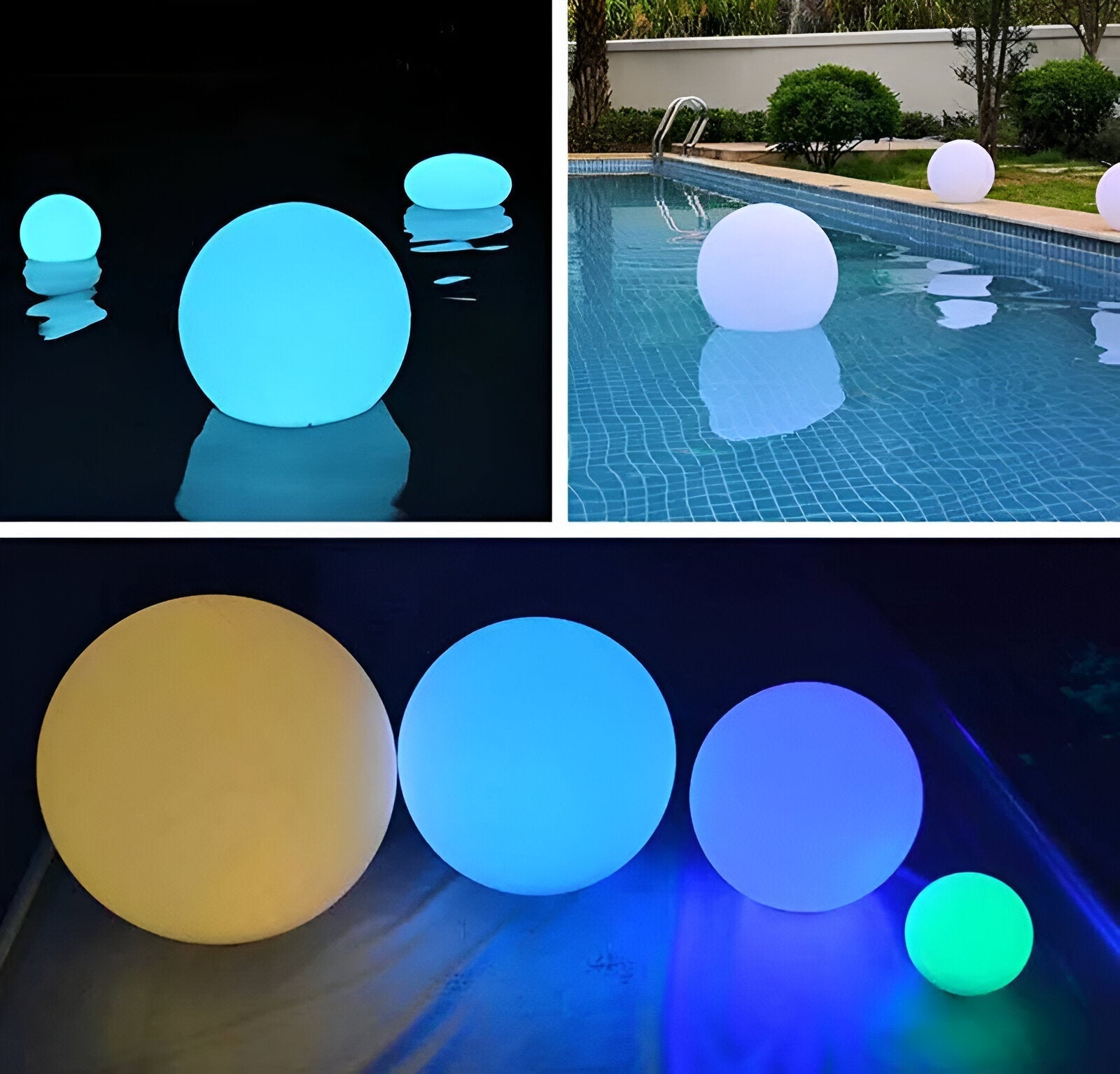 GlimmerSphere LED Outdoor Decoration – Color Changing, Waterproof Floating Bulbs | GlowOrbs