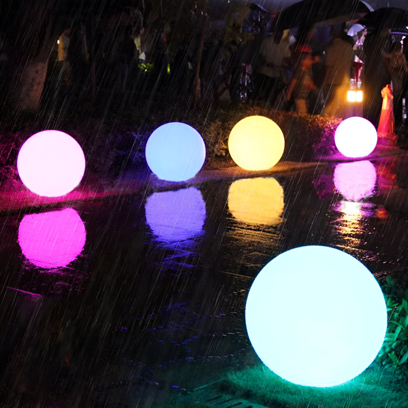 GlimmerSphere LED Outdoor Decoration – Color Changing, Waterproof Floating Bulbs | GlowOrbs