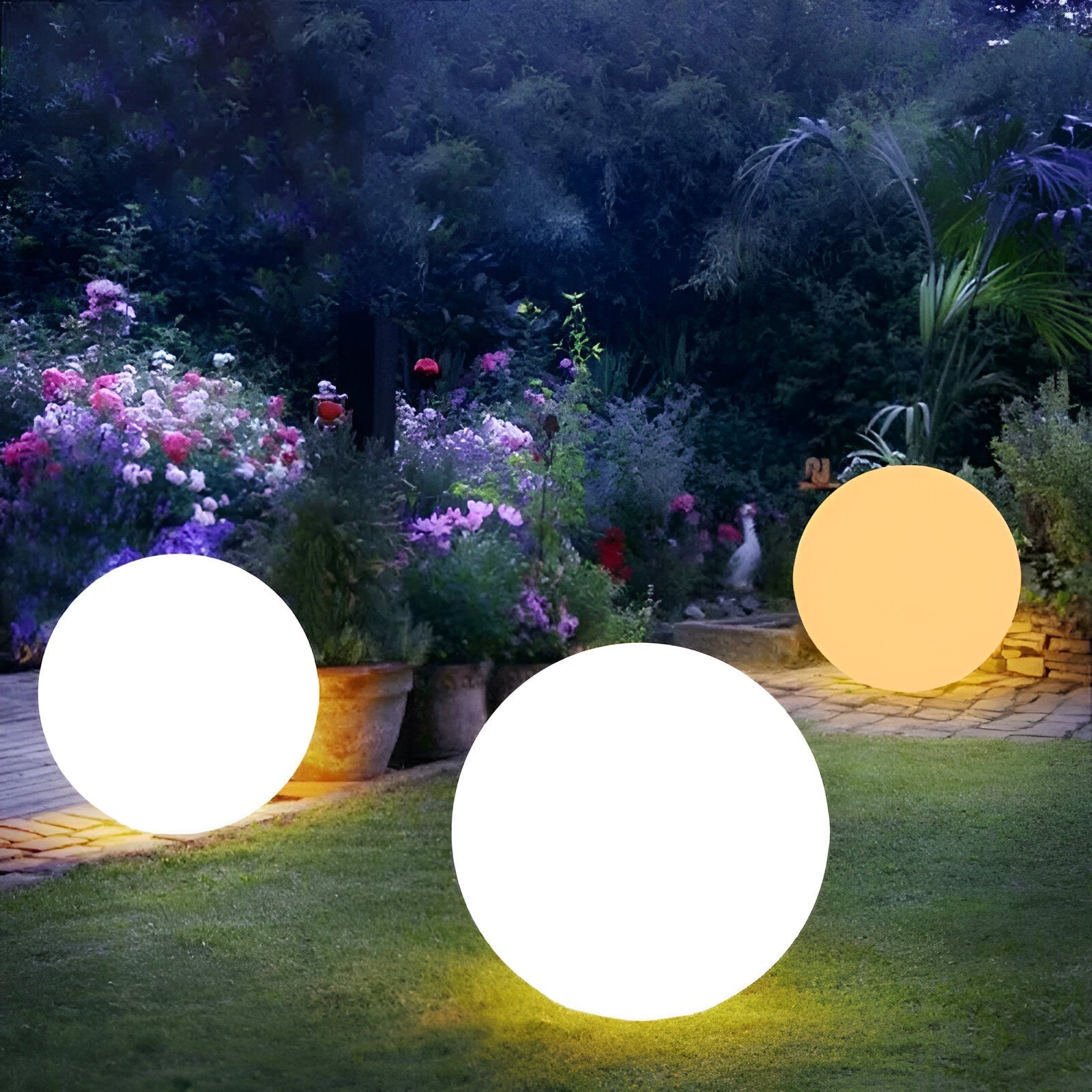 GlimmerSphere LED Outdoor Decoration – Color Changing, Waterproof Floating Bulbs | GlowOrbs