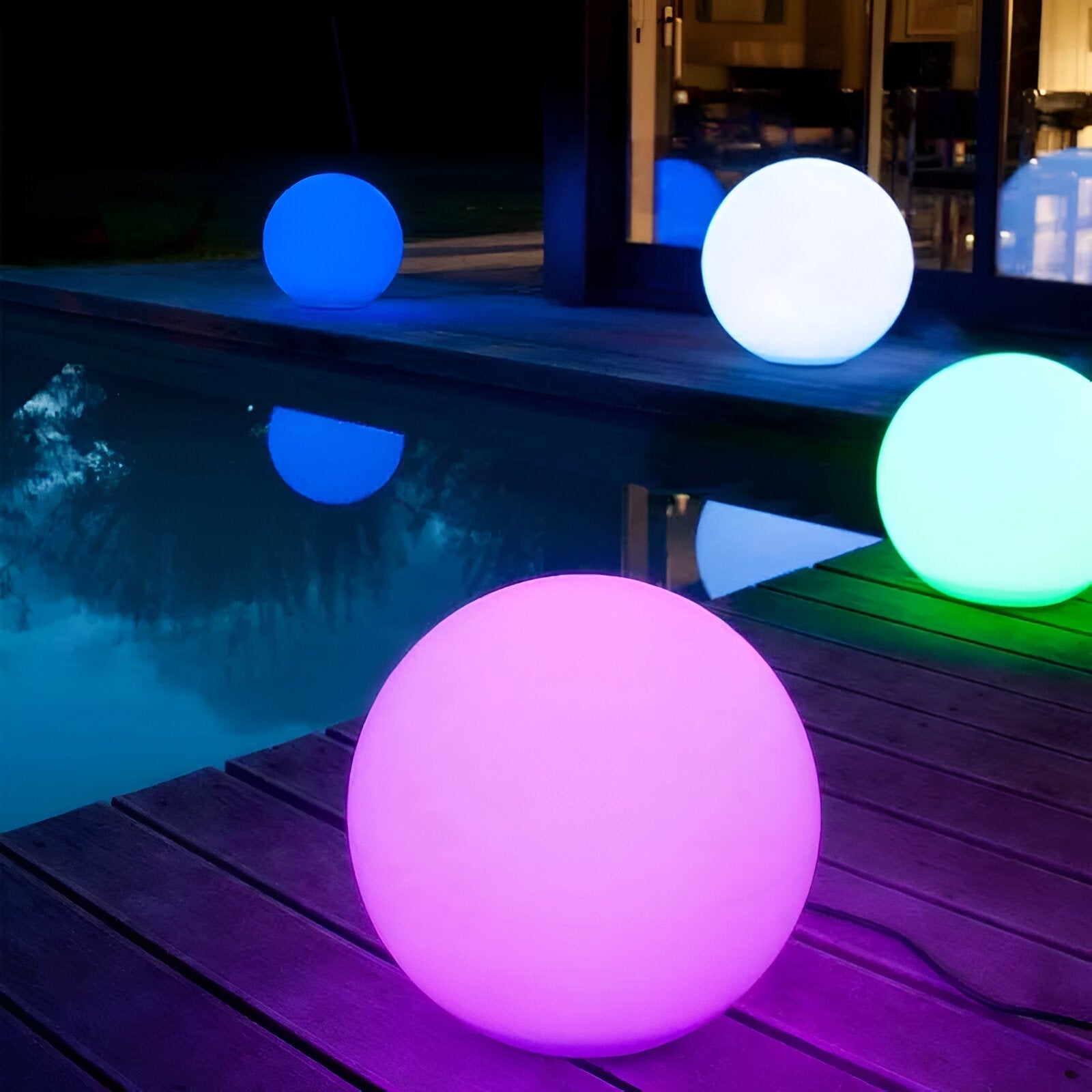 GlimmerSphere LED Outdoor Decoration – Color Changing, Waterproof Floating Bulbs | GlowOrbs