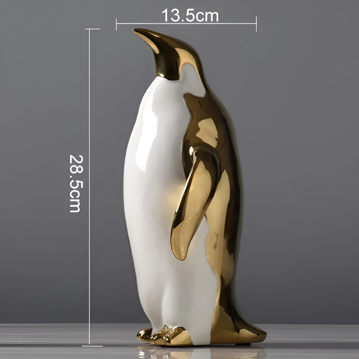 Guld Keramik Pinguin Skulptur | GoldenPengu