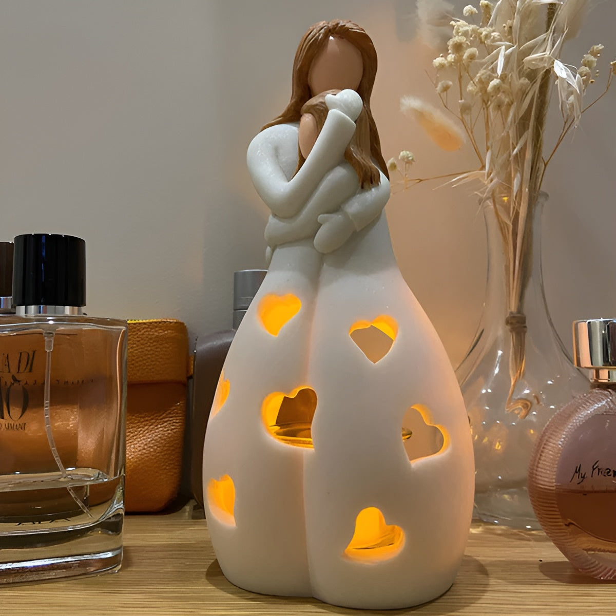 Hjertevarmende Mor & Datter Statue Lampe | HeartGlow