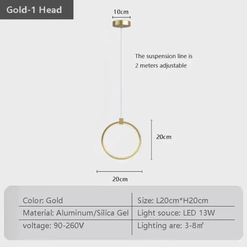 Elegant Double Ring Hanging Lamp | DuoGlow