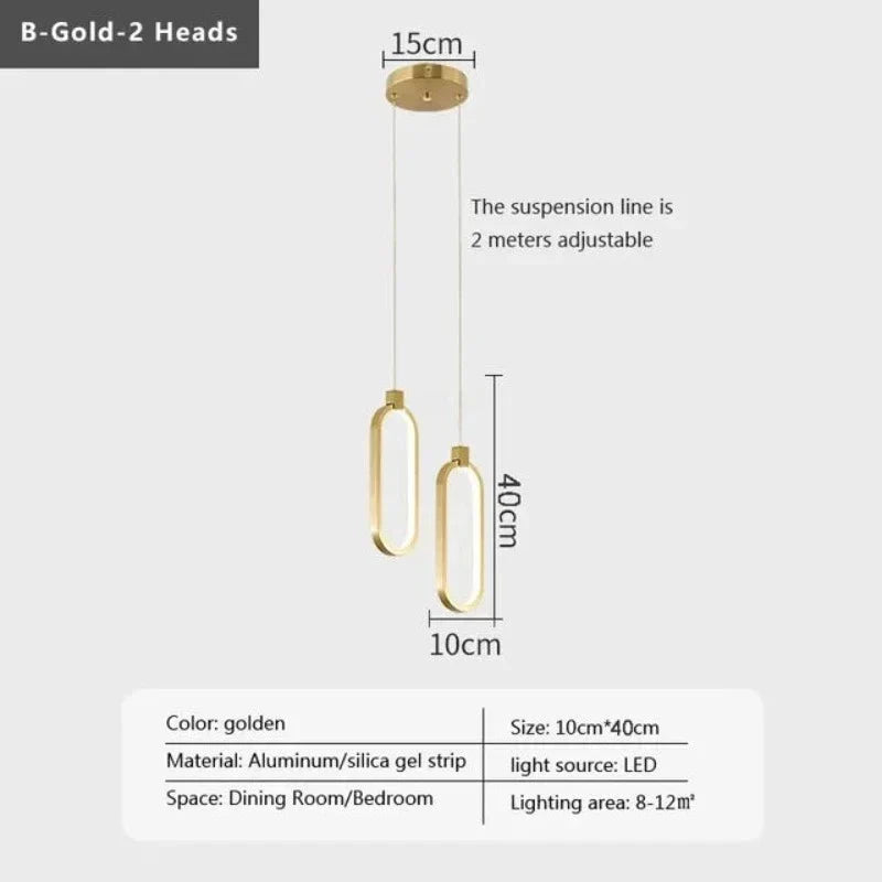 Elegant Double Ring Hanging Lamp | DuoGlow