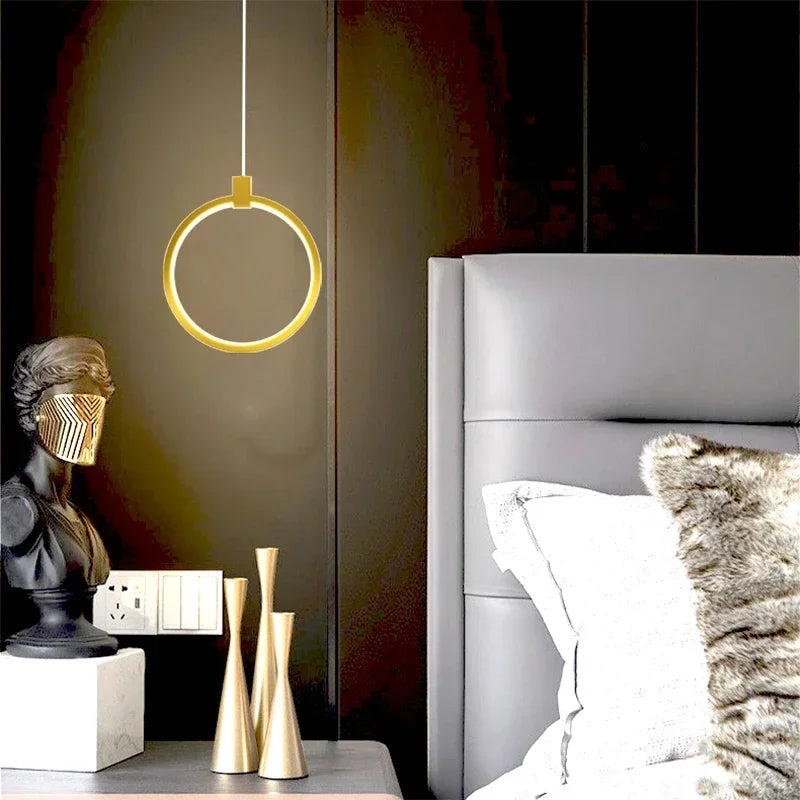 Elegant Double Ring Hanging Lamp | DuoGlow