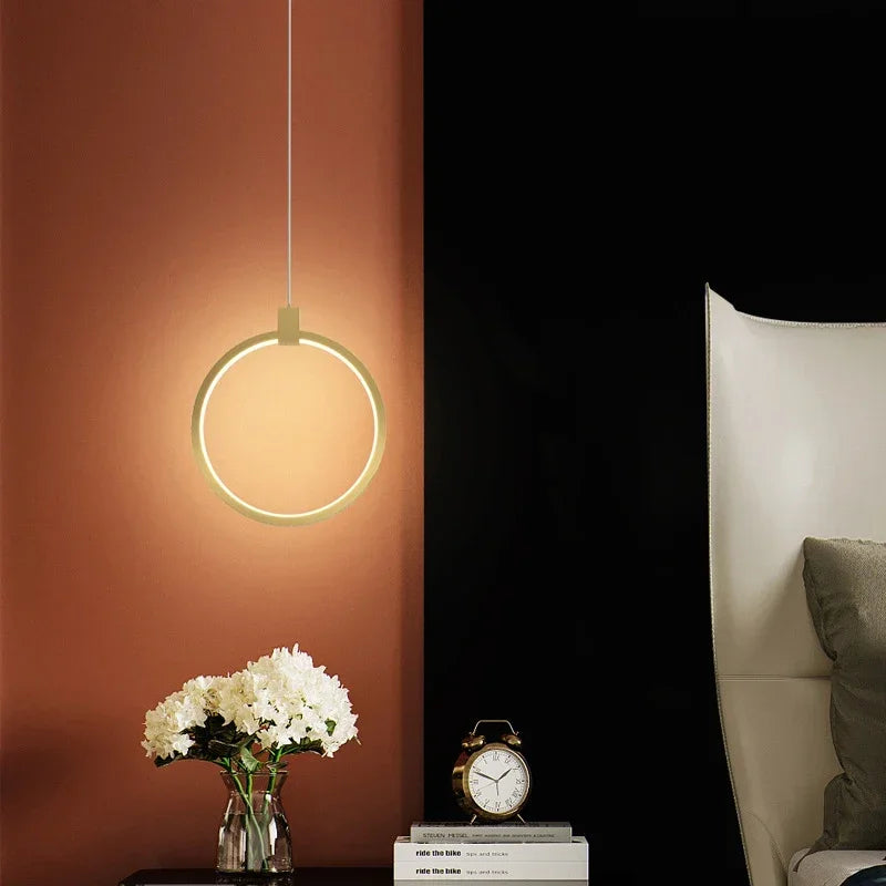 Elegant Double Ring Hanging Lamp | DuoGlow