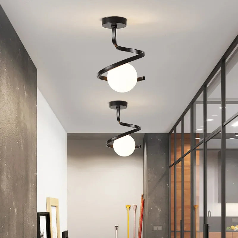 Lysende Spiral Loftlampe | TwistShine