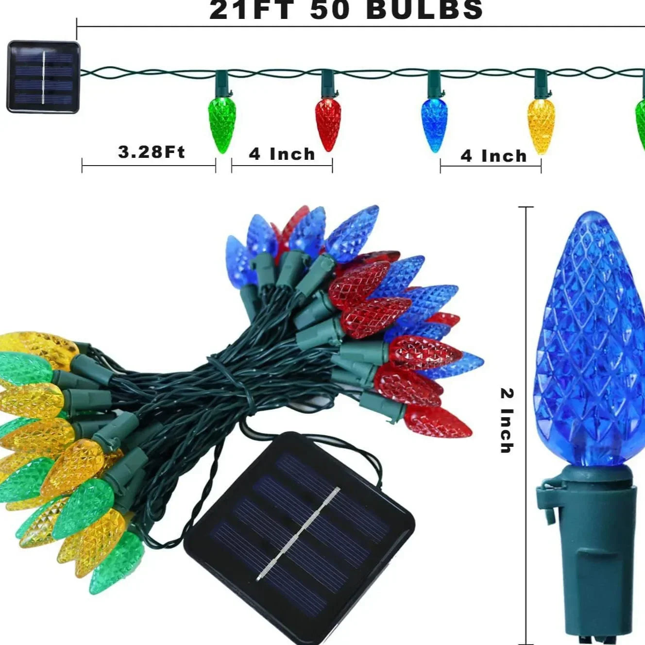 C6 Solcelle Julelys | SolarC6Lights