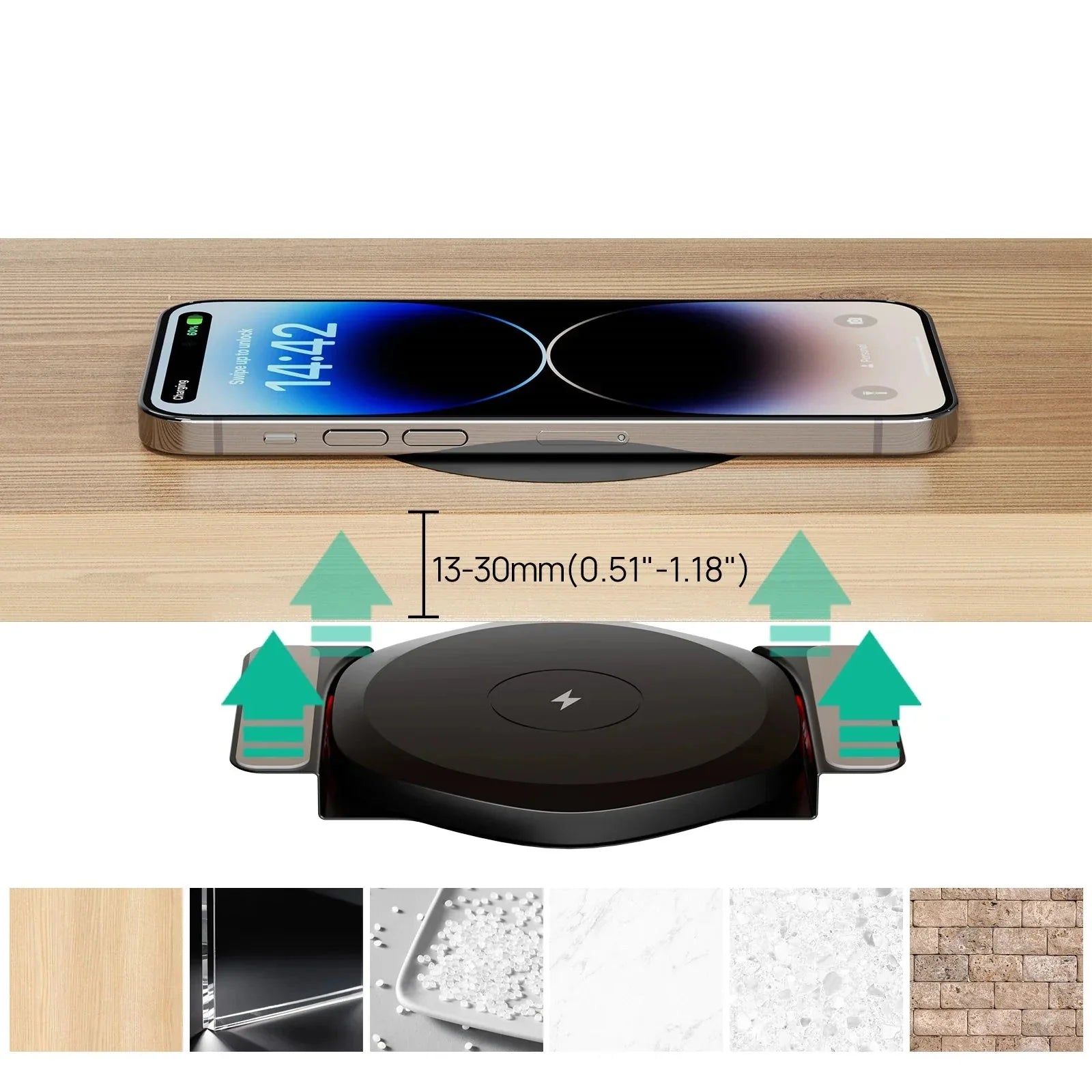 StealthCharge - Under-Table Wireless Charger 30mm for iPhone 14/13/12